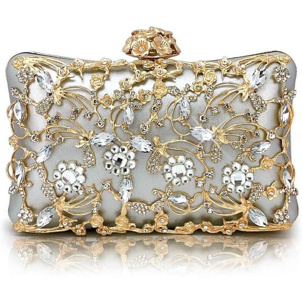 BABEYOND Rhinestone Clutch for Women Sparkly Triangle Purse 1920s Evening Bag - Picture 1 of 8